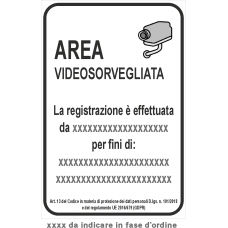 adesivi per area videosorvegliata